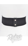 Wide Black Studded Elastic Belt back