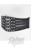 Wide Black Studded Elastic Belt side