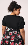 Hell Bunny Aria Top in Black curvy back