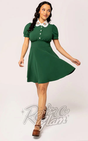 Hell Bunny Basil Dress in Green