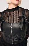 Hell Bunny Black Steel Corset plus size detail