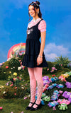 Hell Bunny X Care Bears Cheer Bear Black Mini Dress model side