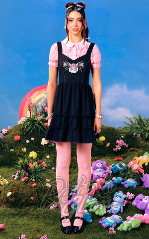 Hell Bunny X Care Bears Cheer Bear Black Mini Dress model