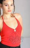 Hell Bunny Cheryl Top in Red 70s