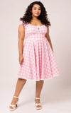 Hell Bunny Pink Gingham Cindy Midi Dress plus sized 