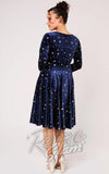Hell Bunny Clara Dress in Navy Stars back