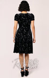 Hell Bunny Cosmic Dust Dress in Black Velvet back