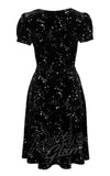 Hell Bunny Cosmic Dust Dress in Black Velvet canada pinup back