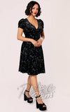 Hell Bunny Cosmic Dust Dress in Black Velvet 50s