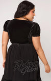 Hell Bunny Disenchanted Top In Black plus sized back