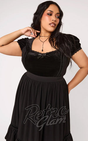 Hell Bunny Disenchanted Top In Black plus sized