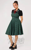 Hell Bunny Eden Pinafore in Green Plaid
