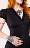 Hell Bunny Edith Dress in Black detail