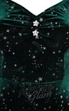 Hell Bunny Estelle Dress in Green Stars bodice