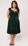 Hell Bunny Estelle Dress in Green Stars plus sized 