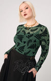 Hell Bunny Fearn Mesh Top plus sized mystical