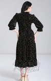 Hell Bunny Galactica Dress in Black Velvet back