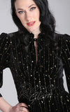 Hell Bunny Galactica Dress in Black Velvet detail