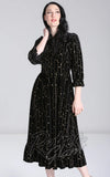 Hell Bunny Galactica Dress in Black Velvet mystical