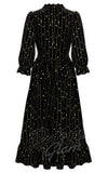 Hell Bunny Galactica Dress in Black Velvet cad back