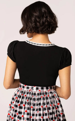 Hell Bunny Gracie Top in Black back