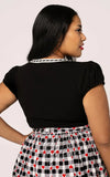 Hell Bunny Gracie Top in Black plus size back
