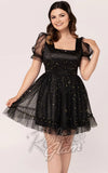 Hell Bunny Infinity Mini Dress in Black stars