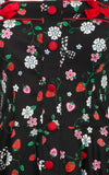 Hell Bunny Isobel Dress in Strawberry Print plus sized fabric