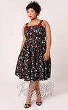 Hell Bunny Isobel Dress in Strawberry Print  curvy