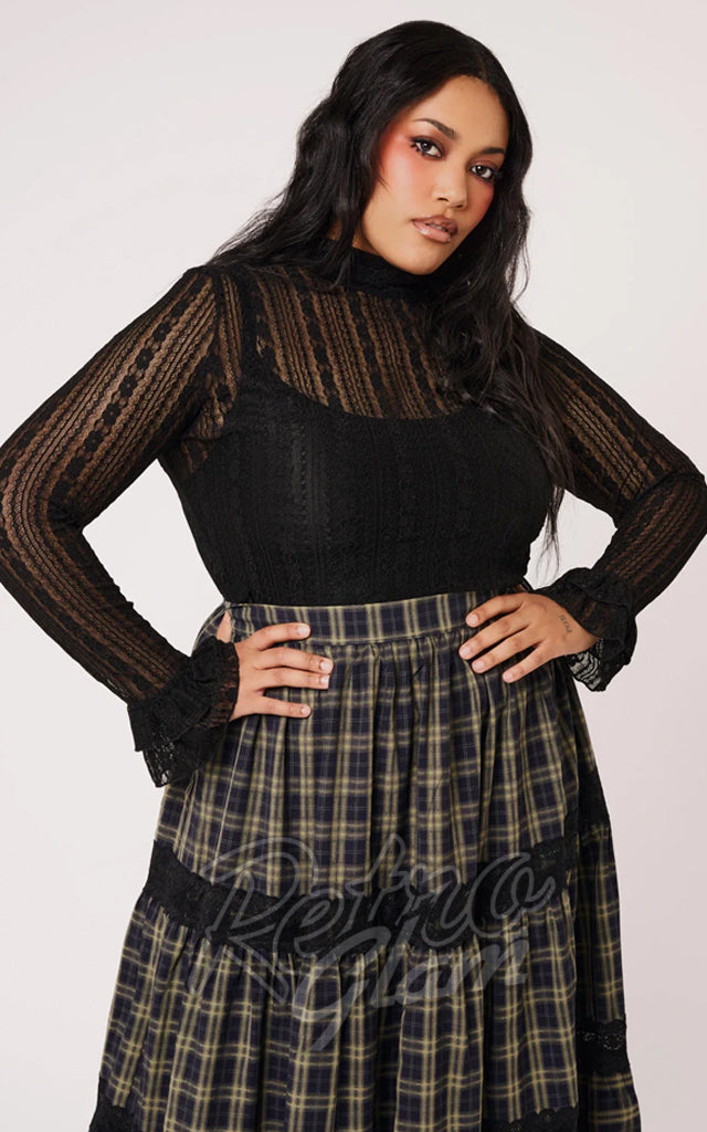 Hell Bunny Maude Top in Black - Pre-Order