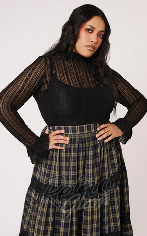 Hell Bunny Maude Top in Black - Pre-Order
