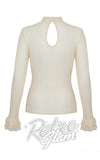 Hell Bunny Maude Top in Ivory victorian back