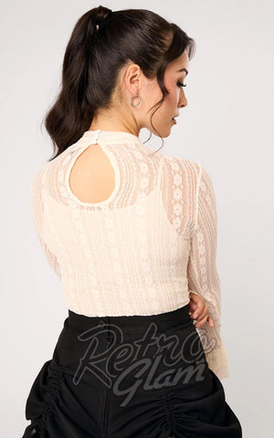 Hell Bunny Maude Top in Ivory back