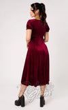 Hell Bunny Medusa Dress in Burgundy back