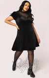 Hell Bunny Black Velvet Mourning Dress plus sized