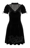 Hell Bunny Black Velvet Mourning Dress detail