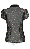 Hell Bunny Natalie Holiday Print Blouse detail back