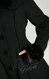 Hell Bunny Olwin Coat in Black pockets