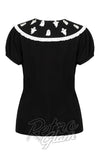 Black top with white ghost patterns back