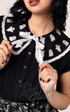 Hell Bunny Phantomette Blouse detail collar