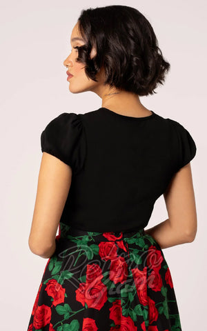 Hell Bunny Priscilla Top In Black back