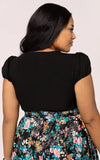 Hell Bunny Priscilla Top In Black curvy back