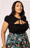 Hell Bunny Priscilla Top In Black curvy