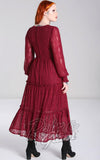 Hell Bunny Rhea Dress in Burgundy Lace back