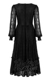 Hell Bunny Rhea Dress in Black Lace detail back