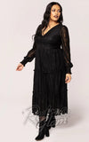 Hell Bunny Rhea Dress in Black Lace detail curvy