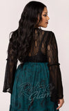 Hell Bunny Rhea Top In Black Lace back plus size