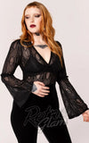 Hell Bunny Rhea Top In Black Lace gothic