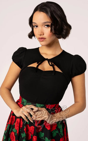 Hell Bunny Priscilla Top In Black