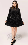 Hell Bunny Vela Dress in Silver Stars on Black